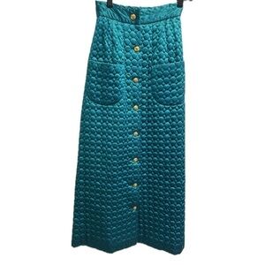 Loungewear by Gossard Emerald Green Maxi Skirt with Beautiful Gold Buttons